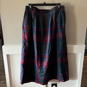 Pendleton Red and Blue Plaid A-Line Skirt size 16 listing as 12 100% wool